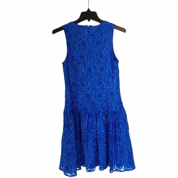 CeCe Blue Lace Fit & Flare Mini Dress Size 2 Preowned - Picture 7 of 9